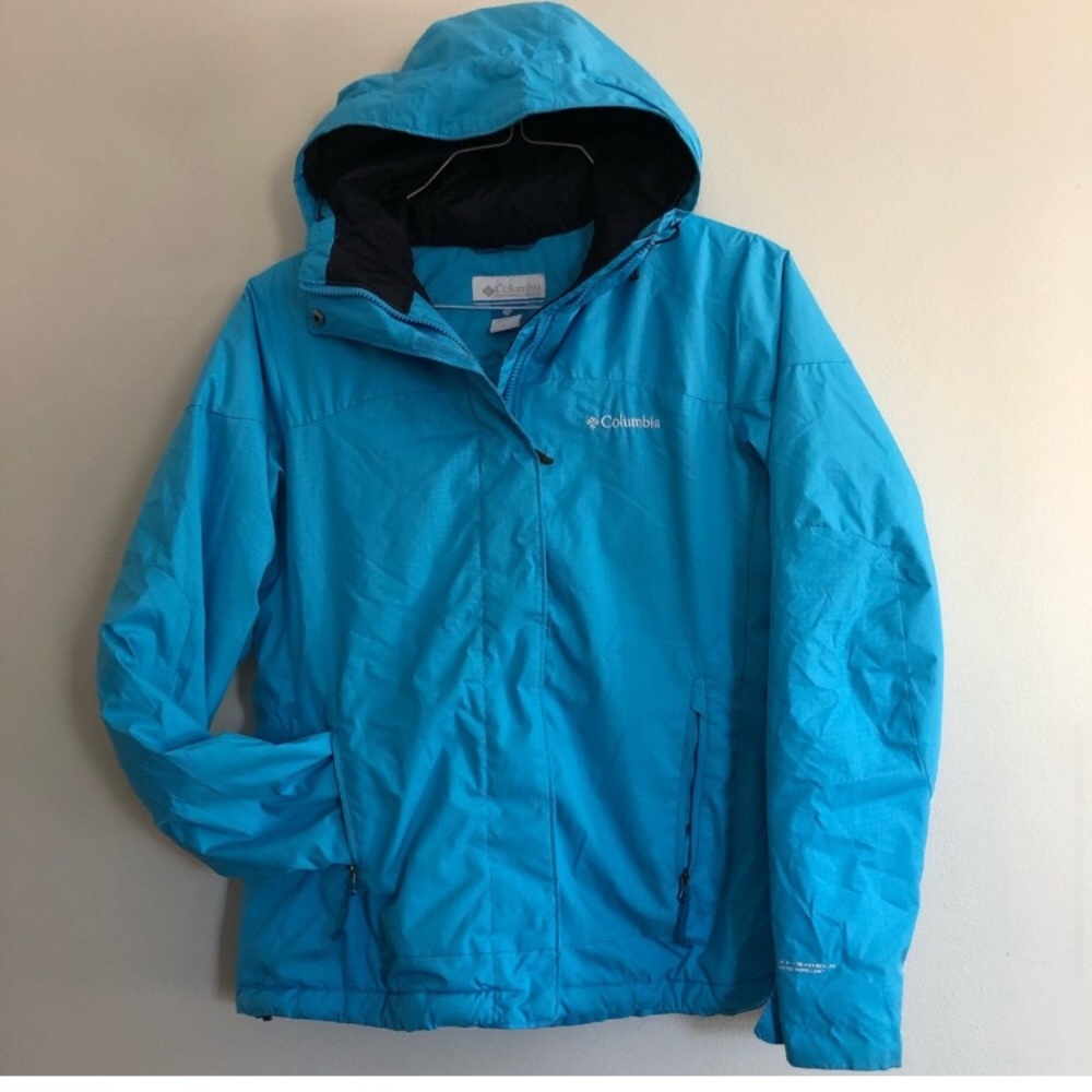 Columbia Sportswear Womens blue hooded coat size medium Omni shield warm winter